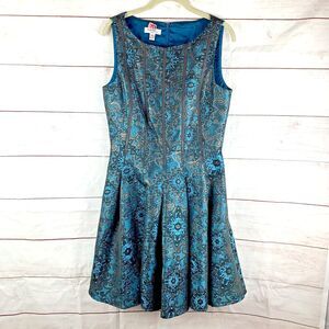 Ivy&Blu Maggy Boutique Dress Fit-and-flare Metallic Bronze Jacquard a-line party
